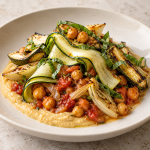 Zucchini Ribbons, Chickpea Ragout and Fennel Tomato - Fresh Start 30: A Journey To Better Health Zucchini Ribbons, Chickpea Ragout and Fennel Tomato